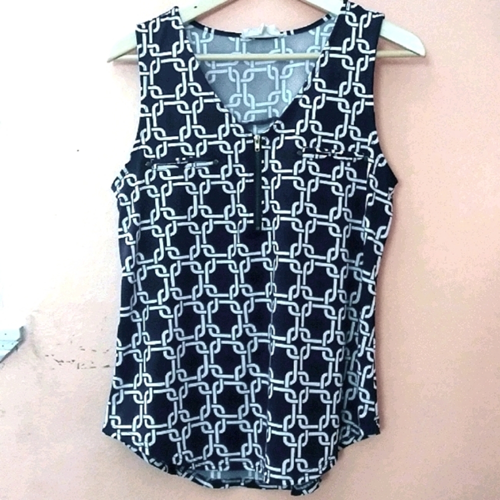 Navy blue silk blouse